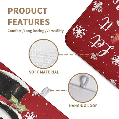 Wnoesat Snowman Christmas Dish Drying Mat Winter Drying Mats for Kitchen Counter Xmas Holiday Red Dish Draining Mat Microfiber Absorbent Reusable Dish Rack Pad 18x24 Inch