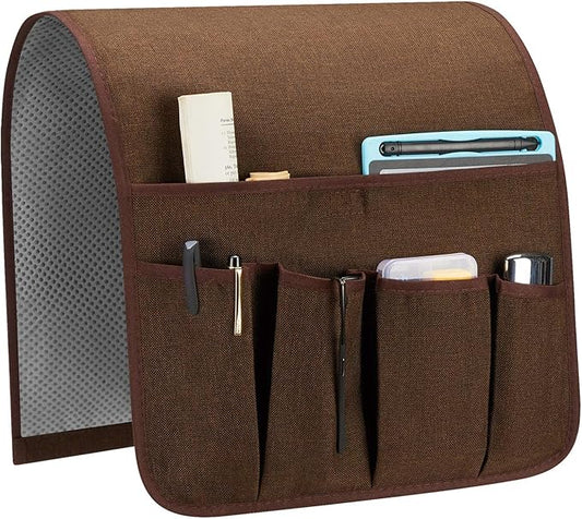 SYSOV Sofa Armrest Organizer, Remote Control Holder for Recliner Couch, Arm Chair Caddy with 5 Pockets for Magazine, Tablet, Phone, iPad