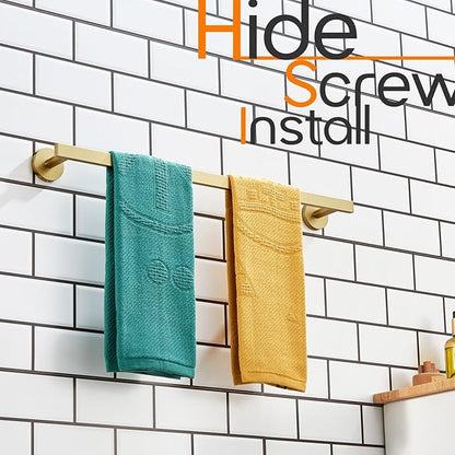 20 Inch Bathroom Towel Bar Bath Towel Rack Kitchen Towel Holder Towel Shelf Wall Mounted SUS304 Stainless Steel Brushed Gold AN4001GD-L20