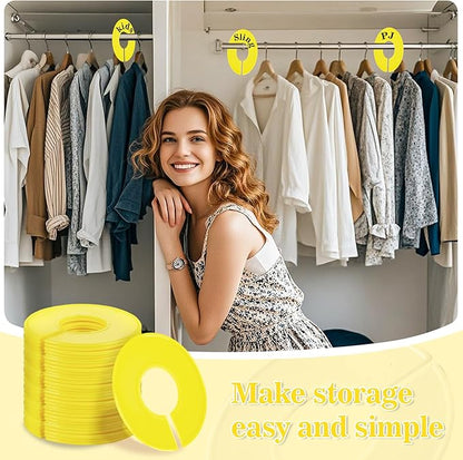 Sukh Closet Dividers 30pcs - Plastic Clothes Organizer Shelf Tags Labels for Clothing Rack Wardrobe Store Warehouse Nursery Must Haves Boutique Supplies Sturdy Durable Flexible No Burrs (Yellow)