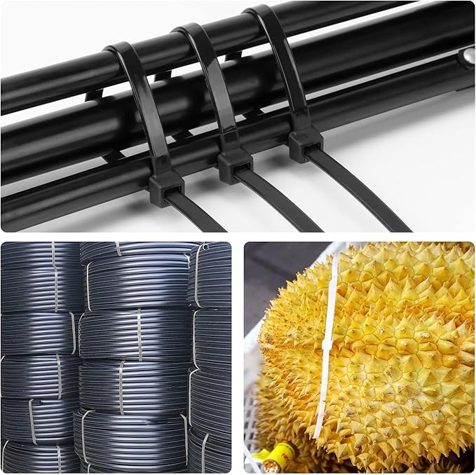 18 inch White Zip Ties Heavy Duty 500 PACK, 200 LBS Ultra Exclusive Strong Plastic Wire Ties, Large Cable Ties Extra Long Tie Wraps, Indoor and Outdoor UV Resistant
