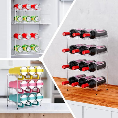 Reusable Stackable with Handle Compartment Water Bottle Tumbler Organizer for Stanley 40oz with Handle Cup, Stanley Accessories for Pantry, Cabinet & Kitchen Organization and Storage,4 Tier Hold 12