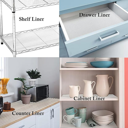 Shelf Liners for Kitchen Cabinets 18 Inch Wide X 20 Ft Non Adhesive Cabinet Drawer Liners Non Slip Clear Waterproof Shelves Liners for Refrigerator Closet Cupboard Pantry Mat Kitchen Bathroom