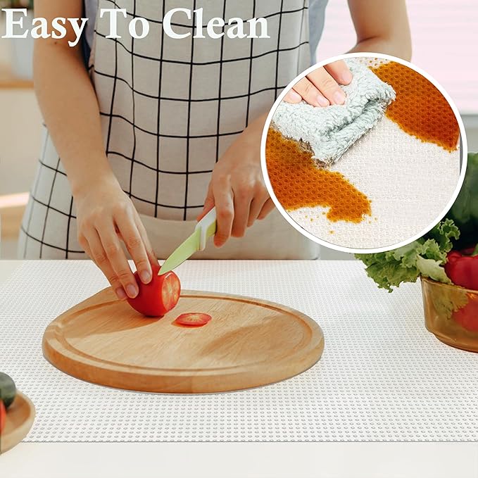 Shelf Liner for Kitchen Cabinets 15 Inch Wide X 20 Ft Non Adhesive Cabinet Drawer Liners Non Slip Waterproof Strong Grip Clear Closet Pantry Shelf Liner Cupboard Refrigerator Bathroom Drawer Mat