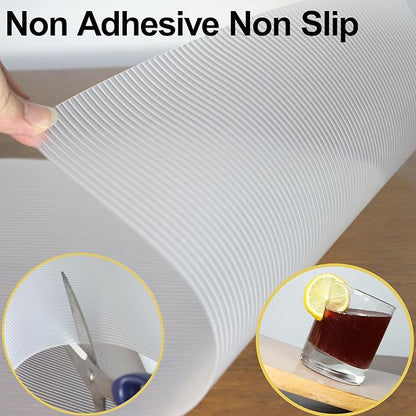 Shelf Liners for Kitchen Cabinets Non Slip 16 Inch Wide X 20 Ft Non Adhesive Drawer Liner Waterproof Clear Cabinet Liner Oil Proof Shelves Liner for Refrigerator Cupboard Pantry Closet Bathroom