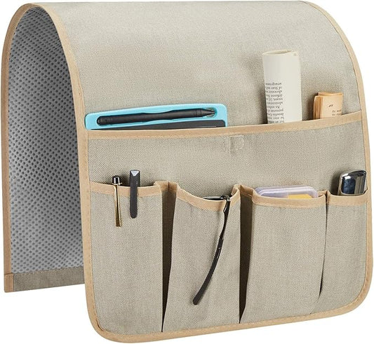 SYSOV Sofa Armrest Organizer, Remote Control Holder for Recliner Couch, Arm Chair Caddy with 5 Pockets for Magazine, Tablet, Phone, iPad