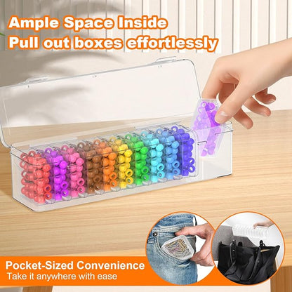 Bead Organizer Box, 12 PCS Clear Plastic Storage Containers Features Hinged Lid and Labels, Craft Storage Box for Jewelry, Diamonds, Clay Beads, Bracelets, Screws, Seeds, Small Parts