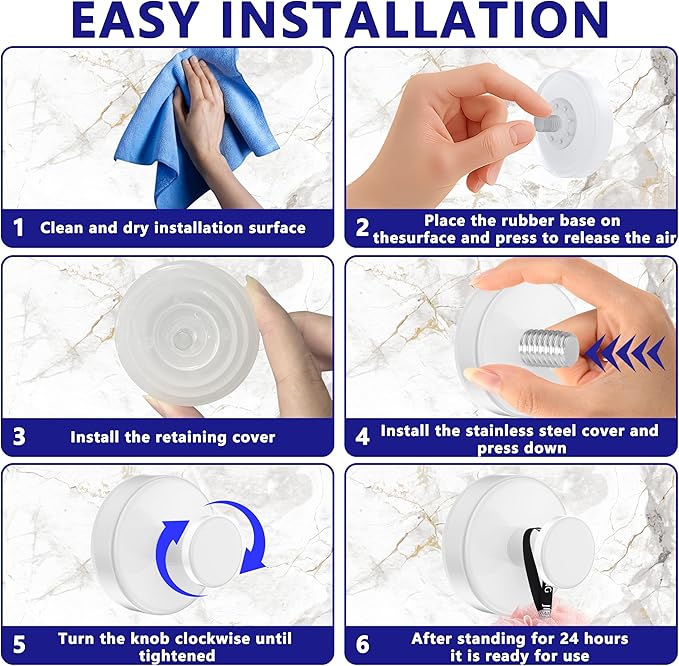 Suction Cup Hooks for Shower,Removable No Drill Towel Hooks,Upgraded 15 lbs Strong Suction hooks for Bathroom Tile,Shower Wall,Glass Door,Kitchen-Loofah,Coat,Stainless Waterproof-White 2 Pcs