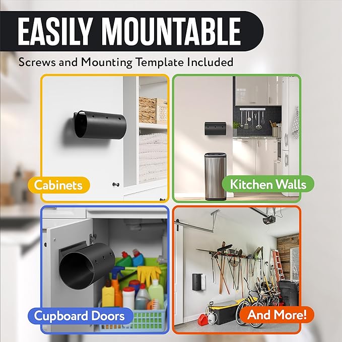 IMPRESA Trash Bag Dispenser Wall Mount - 50-Count Gray Plastic Holder - Under-Sink & Garage Installation - Garbage Bag Storage - Kitchen Organization & Storage