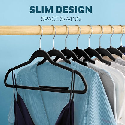 DEILSY™ Clothes Hangers Plastic Hangers - Durable Non-Velvet Plastic Hangers - Slim Hangers, Classic Shirt and Pant Hangers Black Plastic Hangers for Everyday Use Plastic Hangers 20 Pack