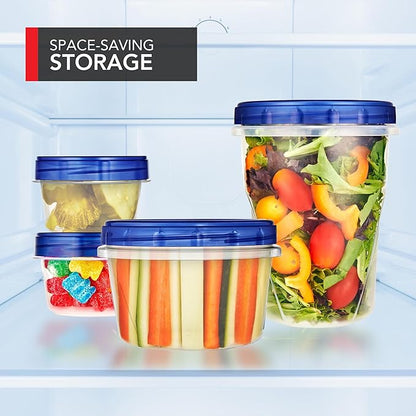 Stock Your Home 16oz Plastic Containers with Twist Top Lids (6 Pack) – 2-Cup Freezer Containers for Leftovers, Airtight Reusable Soup Storage, Microwave & Dishwasher Safe