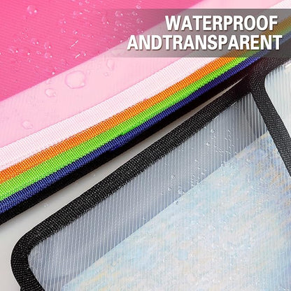 Plastic Expanding File Folder, Transparent envelopes with Snap Closure, No Dividers, Large Capacity, Fit Letter/A4 Size (Black)