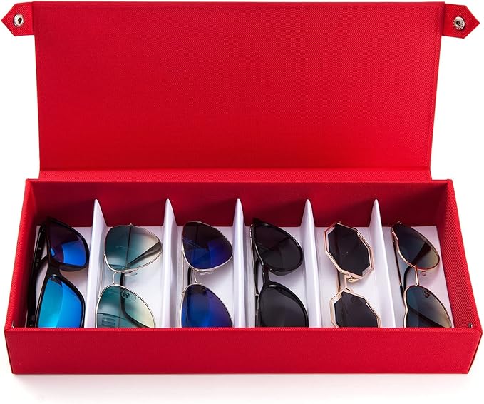 TRIUMPH VISION Sunglasses Organizer Storage Eyeglasses Holder - Multiple Glasses Case Box Eyewear Case with Lid
