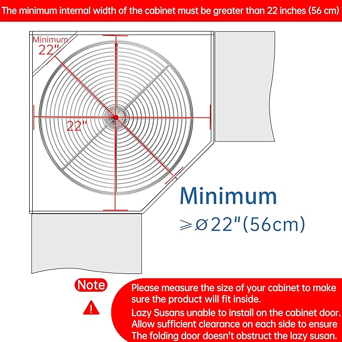 20" Chrome Corner Cabinet Lazy Susan, Full Circle Corner Cabinet Lazy Susan Replacement Shelves Rotating Rack for Upper Cabinet Kitchen