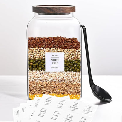 Glass Storage Jars,1PACK 95oz/2800ml Clear Glass Food Storage Containers with Airtight Bamboo Lid Stackable Kitchen Canisters for Candy,Cookie,Rice,Sugar,Flour,Nuts and Spice Jars