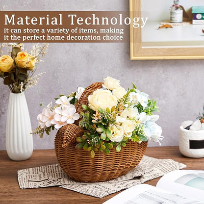 Chicken Egg Collecting Baskets Antique Farmhouse Rustic Vintage Wicker Egg Basket with Handle for Fruits Vegetables Home Collecting Countertop Storing Kitchen Decoration
