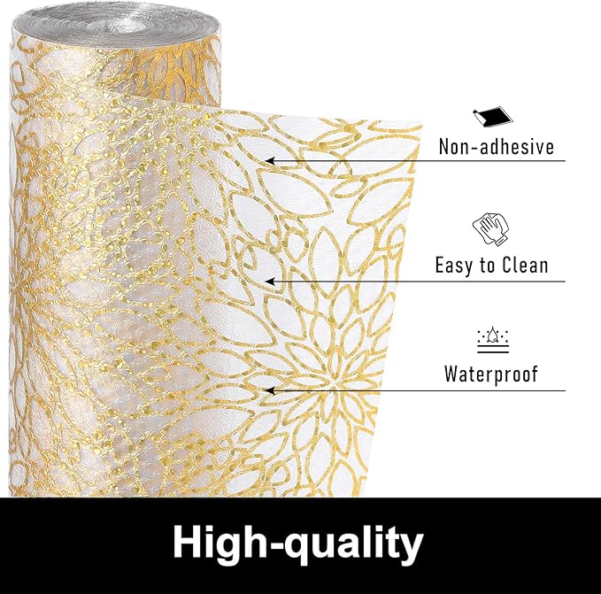 Cooyes Shelf Liners for Kitchen Cabinets Refrigerator Liners Waterproof & Oil-Proof Kitchen Cupboard Liner Drawer Mats EVA Material Non Adhesive Fridge Liner for Shelves（11.8" W x 236" L）