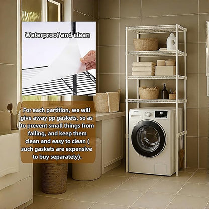 Washer, Dryer and Refrigerator Top Shelf - Extra-Wide Design, Thickened Structure, Washing Machine Rack,Height-Adjustable, Laundry Room Shelves Organizer，Over Dryer Storage(White)