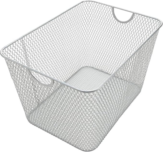 YBM HOME Kitchen Pantry Organizer Wire Basket for Shelves, Cabinets, Pantry, Countertop, Mesh Open Storage Bin Metal Basket for Organizing Food Supplies 14 x 10 x 9, Silver