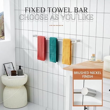 KOKOSIRI Towel Holder Brushed Nickel 36-Inch Towel Rack for Bathroom Wall Mount Single Bar Stainless Steel Bathroom Hardware Accessories, B4007BR-L36