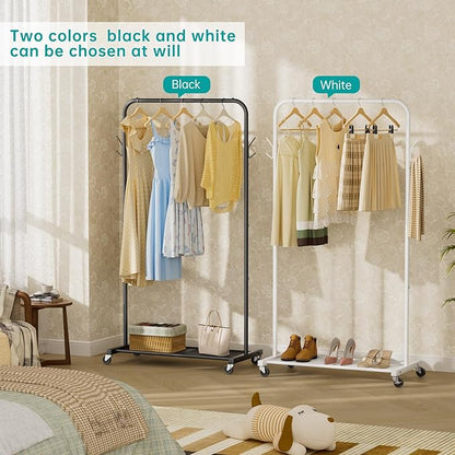 SINGAYE Clothes Rack Garment Coat ：Drying Clothing Racks Metal Freestanding for Hanging Clothes Portable Closet for Laundry Bedroom Black