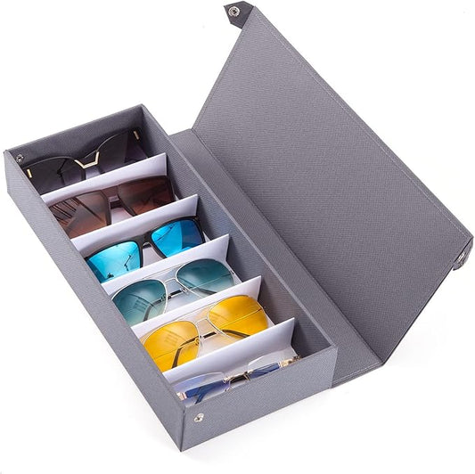 TRIUMPH VISION Sunglasses Organizer Storage Eyeglasses Holder - Multiple Glasses Case Box Eyewear Case with Lid