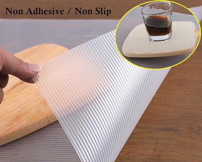 Shelf Liner Non Slip Cabinets Drawers Liner 14 Inch Wide X 20 Ft Non Adhesive Closet Pantry Shelf Liner Clear Waterproof Kitchen Bathroom Drawer Liners Fridge Drawer Cupboard Liners Mat