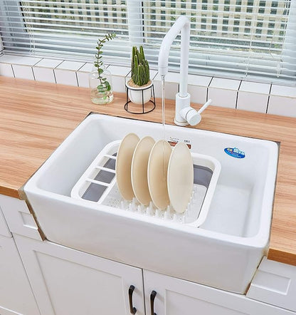 Collapsible Dish Rack Foldable Dish Drying Rack Portable Dish Drainer Dinnerware Organizer Rack Folding Tableware Storage Rack Cutlery Rack for Kitchen Counter RV Camper Accessories (Gray)