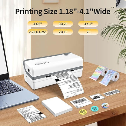 Rongta Bluetooth Thermal Shipping Label Printer, Wireless 4x6 Label Sticker Printer for Shipping Packages, Support Android, iPhone, Widely Used for Amazon, Ebay, Shopify, Etsy, UPS
