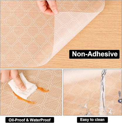 Cooyes Shelf and Drawer Liner for Kitchen Cabinets Non-Adhesive, Waterproof Non-Slip Cabinet Liners for Desk, Refrigerator, Shelves, Bathroom Drawers, Cabinet Protection（11.8" W x 360" L）