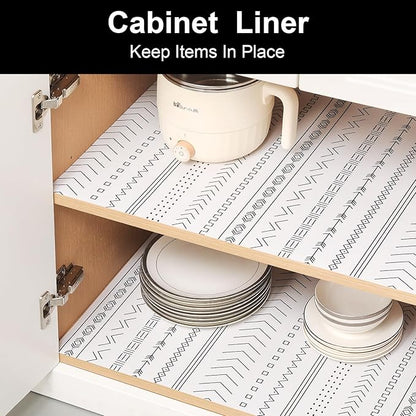Cooyes Shelf Liners for Kitchen Cabinets Refrigerator Liners Waterproof & Oil-Proof Kitchen Cupboard Liner Drawer Mats EVA Material Non Adhesive Fridge Liner for Shelves