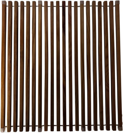 Roll Up Wooden Drying Rack Over The Sink Kitchen, Cover Sink Dry Dishes Bowl Spoon Quickly, Aesthetics and Finishes Coating, Neat Design Stain-Resistant Easy to Dry (Dark Walnut color)