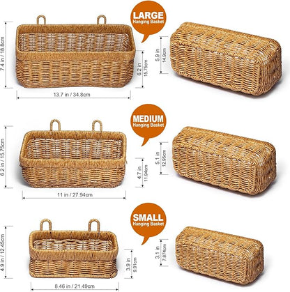 3 Pack Woven Storage Basket, Organizer Trays, Paper Box, Vintage Bin for Bathroom, Kitchen, Vanity Countertop Table Shelf, Vegetable & Fruit Storage Boxes, Potato Onion Basket (Yellow, 3 pc (set))