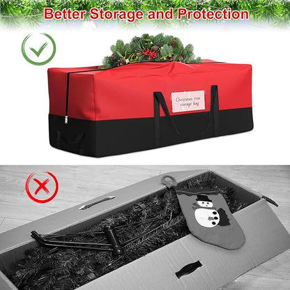 Christmas Tree Storage Bag, Fits Up 8 Ft Tall Artificial Trees, Heavy-Duty 600D Oxford Tree Bag with Reinforced Handles Zipper Clear Pocket, Storage Bags for Moving Items, Clothing, Outdoor, Bedding
