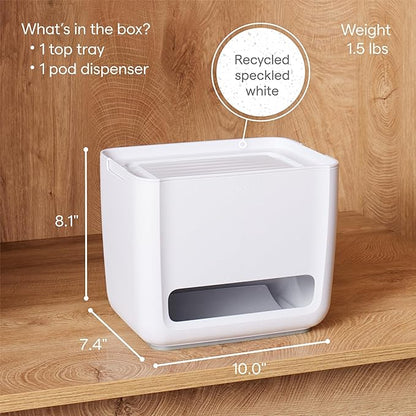 YouCopia SinkSuite Trash Bag Dispenser, Standing Garbage Bag Organizer with Removable Lid and Cradle for Storage, Speckled White