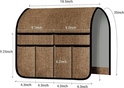 Meeall Armchair Caddy & Remote Control Holder for Couch & Recliner | Non-Slip Armrest Organizer with 6 Pockets for TV Remote, Phone, Tablet, Magazine, Chocolate
