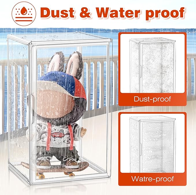 EZJOB 23.6'' Tall Acrylic Display Case XXXXX-Large Purse Handbag Organizer 13.8''x 12.2''x 23.6'' Clear Tall Boot Totes Storage Box Transparent Huge Figure Collectibles Showcase with Magnetic Lid