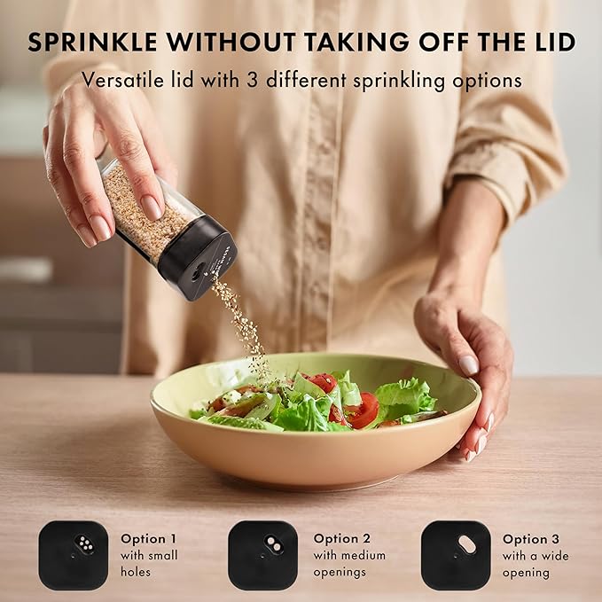 Glass Spice Jars with Adjustable Rotating Lids (24 Pack) – 4oz Seasoning Jars with 240 Labels, Funnel & Brush – Airtight Spice Containers for Kitchen Organization