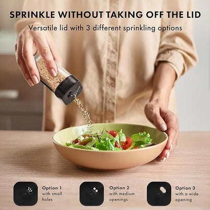 Glass Spice Jars with Adjustable Rotating Lids (24 Pack) – 4oz Seasoning Jars with 240 Labels, Funnel & Brush – Airtight Spice Containers for Kitchen Organization