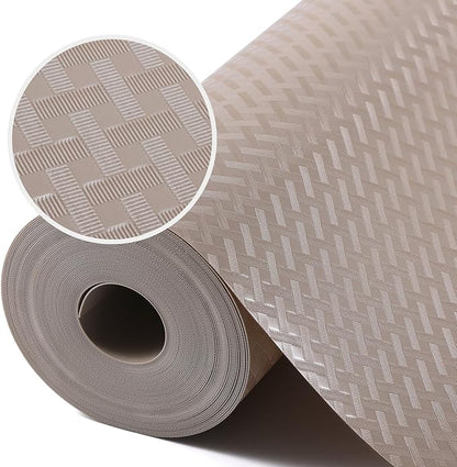 Beige Shelf Liners for Kitchen Cabinets Refrigerator Liners Waterproof & Oil-Proof Kitchen Cupboard Liner Drawer Mats EVA Material Non Adhesive Washable Fridge Liner for Shelves 35.4 x 236.2 Inches