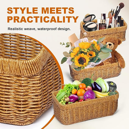 2 PCS Fruit Racks, Kitchen Hanging Basket, Open Storage Bins, Fruit And Vegetable Storage Container, Potato Basket, Kitchen And Bathroom Countertop Organization For Home Decor(Yellow-(M+L))