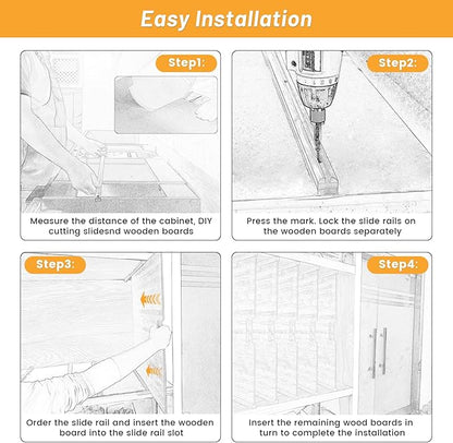 SECOAT 6 Pieces Wood Cabinet Dividers for Baking Sheets,DIY Kitchen Cabinet Dividers with 12 Slideways&36 Screws,Easy Install&Clean,Wood Tray Dividers for Cabinets, Kitchen,Utility Rooms, Bathrooms