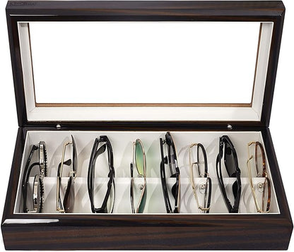 OYOBox Maxi Luxury Eyewear Organizer, Lacquered Wood Box for Glasses + Sunglasses