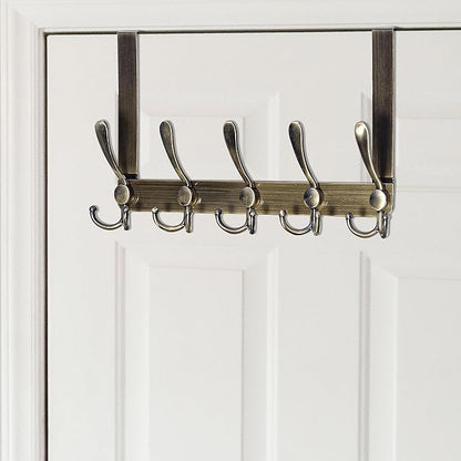 WEBI Over The Door Hooks,Door Hanger,Triple Hooks for Hanging,Over Door Towel Rack,Door Coat Hanger,Over Door Coat Rack for Clothes,Towels,Behind Bathroom,Bronze,2 Packs