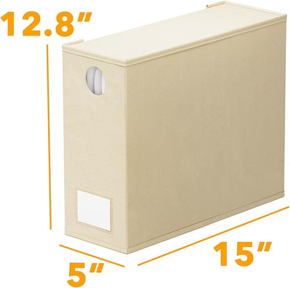 SpaceAid 6 Pack Bed Sheet Organizers and Storage, Foldable Sheet Organizer for Linen Closet, Sheets Set Folder Keeper with Window XL (Queen & King Size) Bedding Container (Beige, 6 Pack)