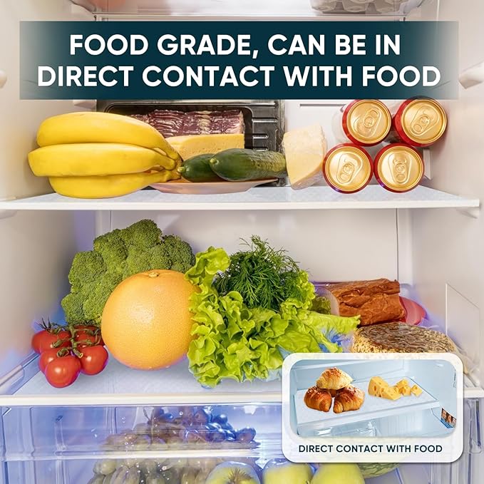 Shelf Liners for Kitchen Cabinets Non-Adhesive & Washable,Non Slip Cabinet Liners for Shelves Waterproof & Oil Proof,Clear Plastic Drawer Liner,Easy to Cut & Food-Grade EVA 17.5'' x 20' x 2 Rolls CT-1