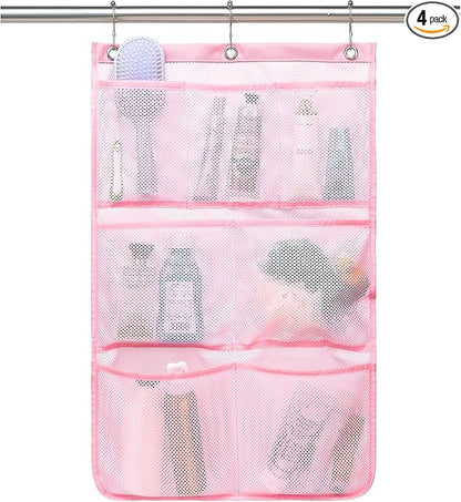 Fammart Mesh Shower Caddy Hanging, Quick-Drying Shower Organizer with 7 Pockets, Portable Bathroom Organizers and Storage for Shampoo, Soap, Loofah, Travel, and Cruise Essentials