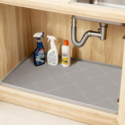 22" x 19" Silicone Under Sink Mat Thickened Kitchen Mat Shelf Liner Cabinet Protector Leakproof Under Sink Pad Waterproof Counter Protector