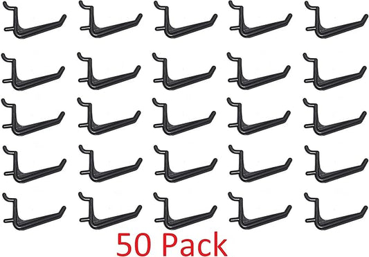 JSP Manufacturing 50 Pack Of JUMBO Pegboard Hooks Black Garage Tools Hammer Air Tool Storage Organization Jewelry