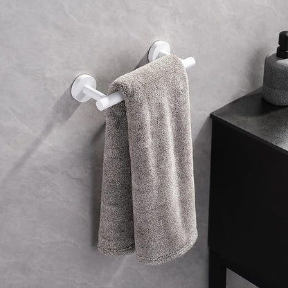GERZWY 9-Inch Bath Towel Bar SUS 304 Stainless Steel Bathroom Towel Bar Modern Round Style Wall Mount, White